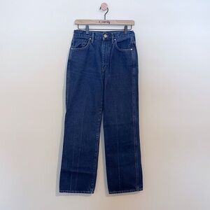 Goldsign Dark Wash Straight Leg High Rise Jeans